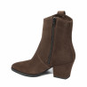 Stivaletti con tacco donna 1411 suede cioccolato
