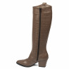 Stivale con tacco donna 1413 coccodrillo caffè