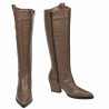Stivale con tacco donna 1413 coccodrillo caffè