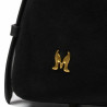 Borsa donna a mano 037-1g in camoscio nero