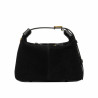 Borsa donna a mano 037-1g in camoscio nero