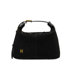 Borsa donna a mano 037-1g in camoscio nero