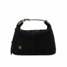 Borsa donna a mano 037-1g in camoscio nero