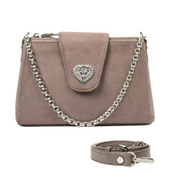Borsa donna a tracolla 051g 01 camoscio sandstone