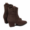Stivaletti con tacco donna 1411 cacao velluto