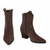 Stivaletti con tacco donna 1411 cacao velluto