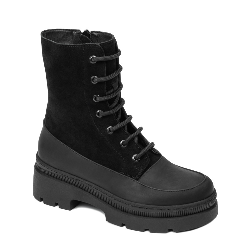Stivali donna 3419 nero velluto combinato
