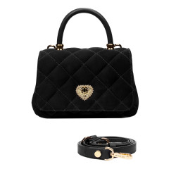 Borsa a tracolla donna 049g camoscio nero