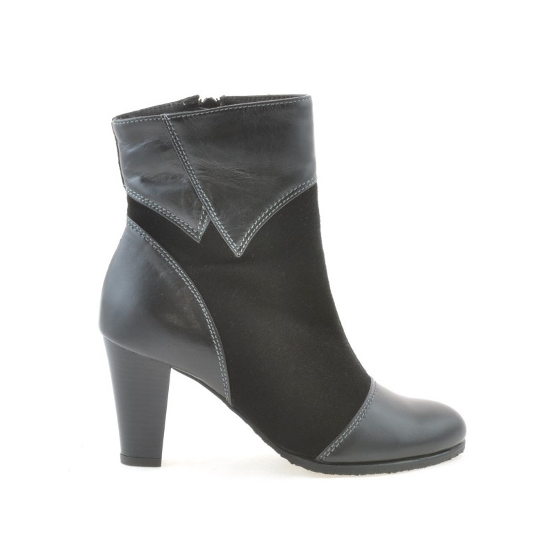 Stivaletti donna 1134 nero antilope combinato