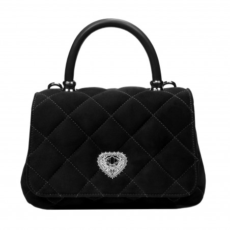 Borsa donna a tracolla 049g 01 camoscio nero
