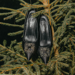 Scarpe eleganti donna 1339 satin nero lifestyle