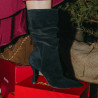 Stivali con tacco donna 1410 nero velluto lifestyle
