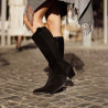 Stivale con tacco donna 1412 velluto nero lifestyle