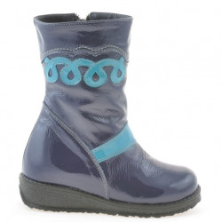 Stivaletti per bambini piccoli 23c vernice indaco+blu