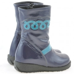 Stivaletti per bambini piccoli 23c vernice indaco+blu