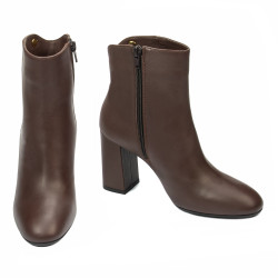 Stivaletti con tacco donna 1407 caffè