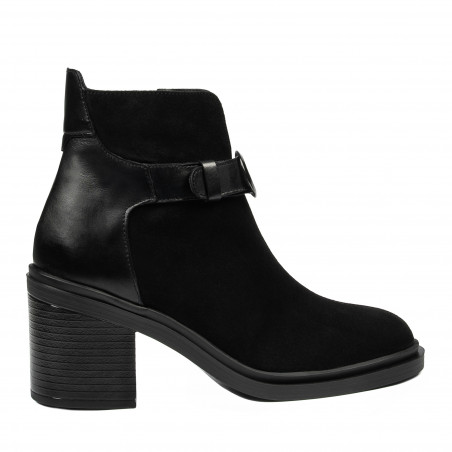 Stivaletti donna 3400 bufalo nero combinato