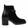 Stivaletti donna 3400 bufalo nero combinato