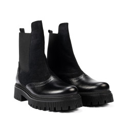 Stivaletti donna 3390 nero combinato