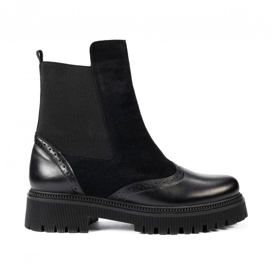 Stivaletti donna 3390 nero combinato