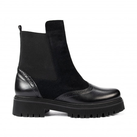 Stivaletti donna 3390 nero combinato