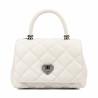 Borsa donna a spalla 049g 01 panna saffiano