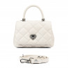 Borsa donna a spalla 049g 01 panna saffiano