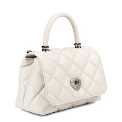 Borsa donna a spalla 049g 01 panna saffiano