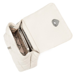 Borsa donna a spalla 049g 01 panna saffiano