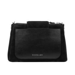 Borsa donna a tracolla 051g 01 nero camoscio