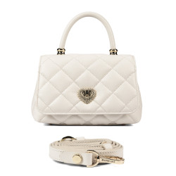 Borsa a tracolla donna 049g panna saffiano