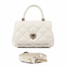 Borsa a tracolla donna 049g panna saffiano