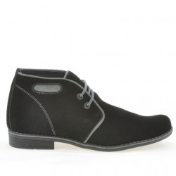 Stivaletti adolescenti 464 nero camoscio+grigio