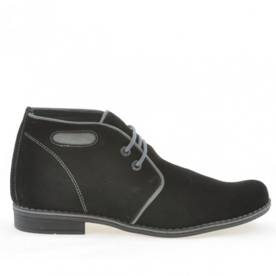 Stivaletti adolescenti 464 nero camoscio+grigio