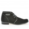 Stivaletti adolescenti 464 nero camoscio+grigio