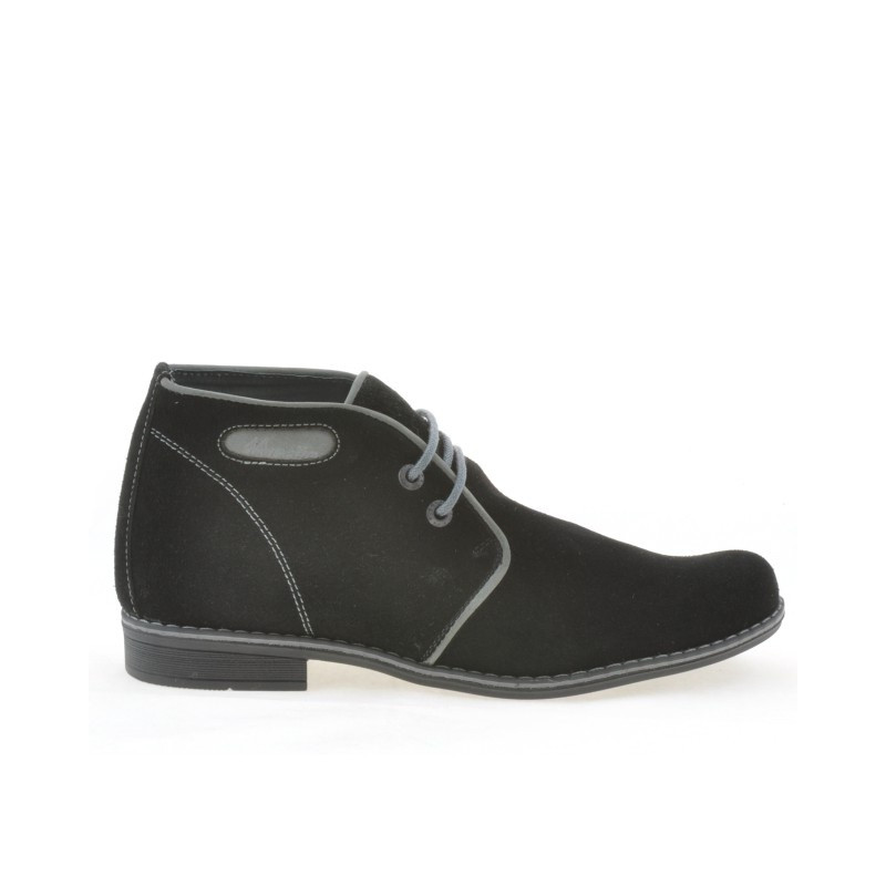 Stivaletti adolescenti 464 nero camoscio+grigio