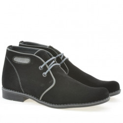 Stivaletti adolescenti 464 nero camoscio+grigio