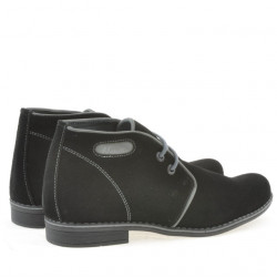 Stivaletti adolescenti 464 nero camoscio+grigio