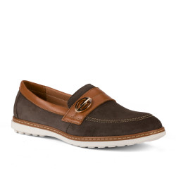 Mocassini donna 6100 bufo caffè combinato