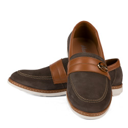 Mocassini donna 6100 bufo caffè combinato