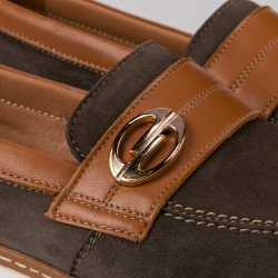 Mocassini donna 6100 bufo caffè combinato