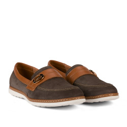 Mocassini donna 6100 bufo caffè combinato