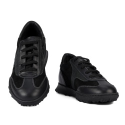 Scarpe sportive donna 6097 in velluto nero combinato