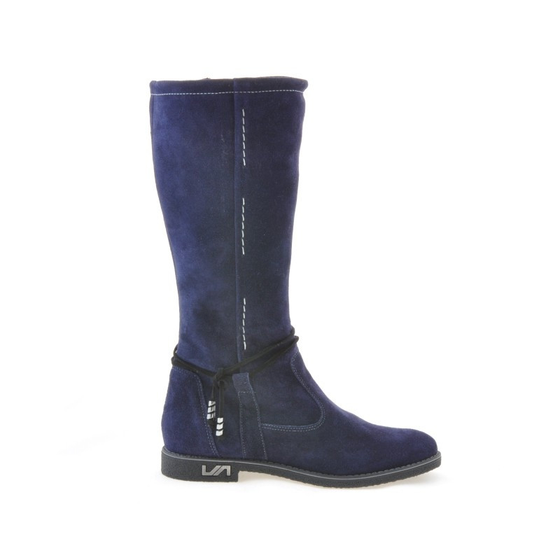 Stivali donna 3276 velluto indaco