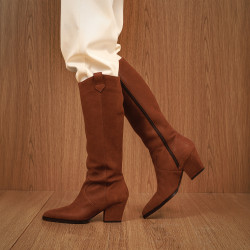 Stivale con tacco da donna 1412 biz cioccolato lifestyle