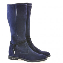 Stivali donna 3276 velluto indaco
