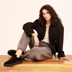 Scarpe casual donna 6095 nero velluto lifestyle