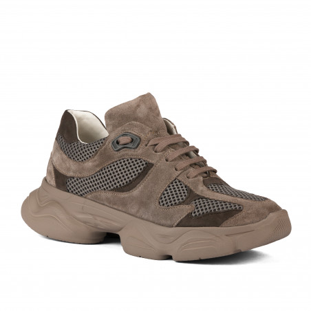 Scarpe sportive donna 6102 sabbia scamosciato combinato