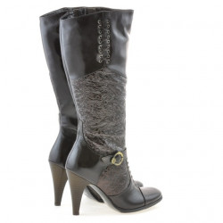 Stivali donna 1109 crep vernice caffè