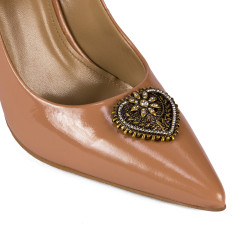 Scarpe eleganti donna 1364 vernice beige